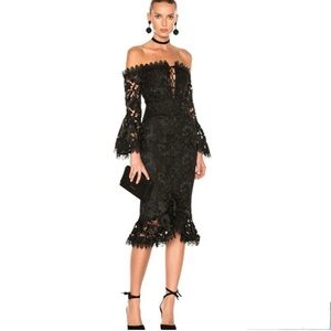 NWT Nicholas botanical garden black lace dress